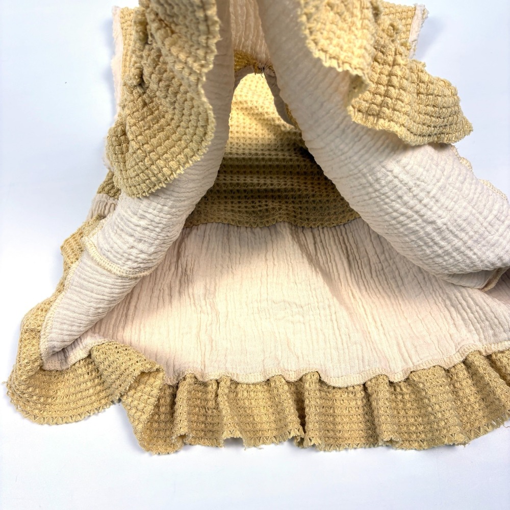 POL Ruffled Cropped Tank Top Womans Sz S Dandelion Wheat Babydoll Boho Casual - Picture 8 of 13
